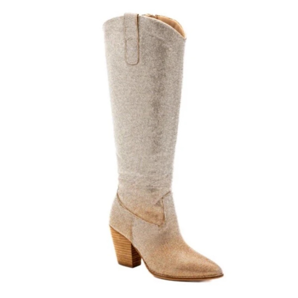 Hey Girl Corkys Showstopper Ombré Gold Silver Rhinestone Western Boots Htf NEW